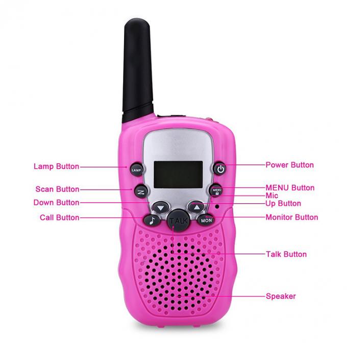 Pink 8 Channel Two Way GMRS 3Km Camping Walkie Talkies 0